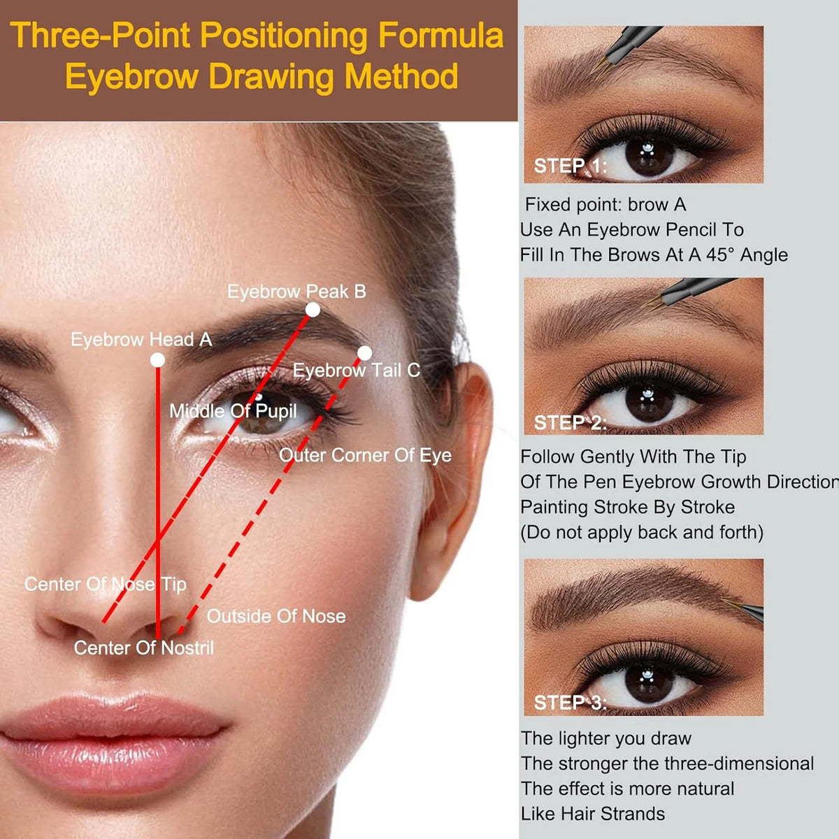 Microblading Eyebrow Pencil – 2-in-1 Dual-Ended Waterproof Brow Pen
