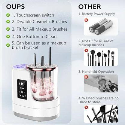 3-in-1 Electric Makeup Brush Cleaner & Dryer – Fast, Automatic Cleaning