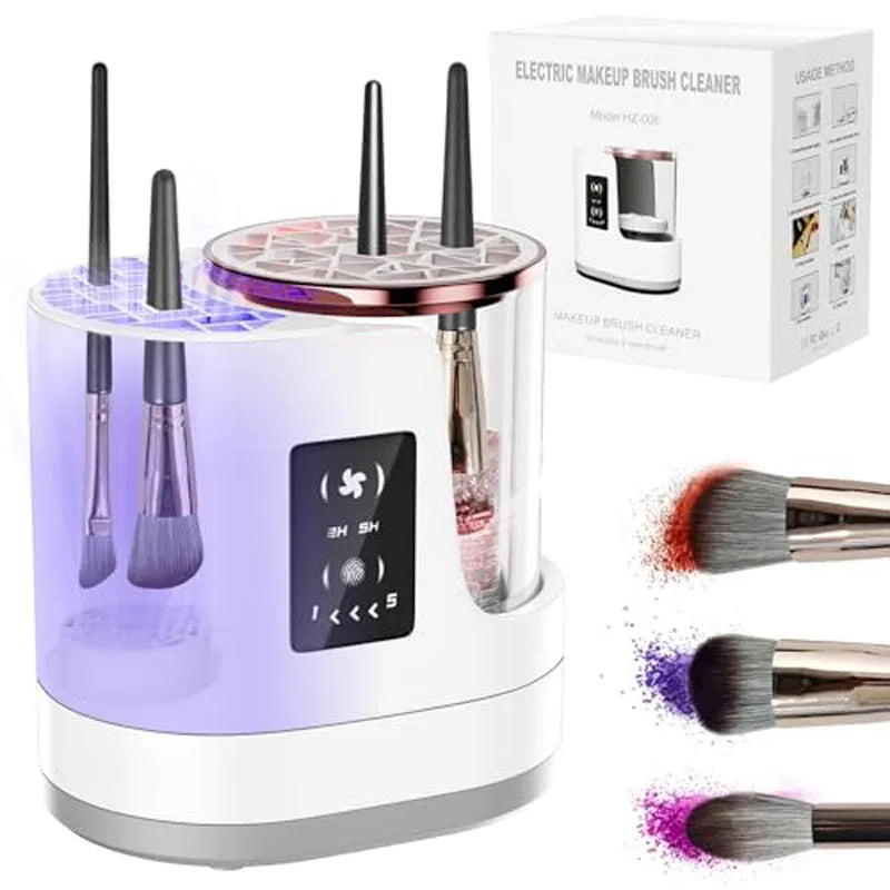 3-in-1 Electric Makeup Brush Cleaner & Dryer – Fast, Automatic Cleaning