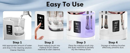 3-in-1 Electric Makeup Brush Cleaner & Dryer – Fast, Automatic Cleaning