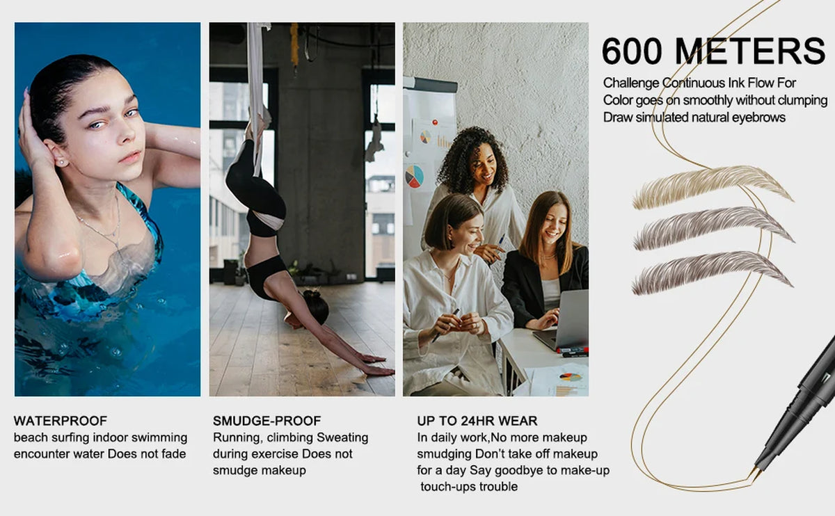 Microblading Eyebrow Pencil – 2-in-1 Dual-Ended Waterproof Brow Pen