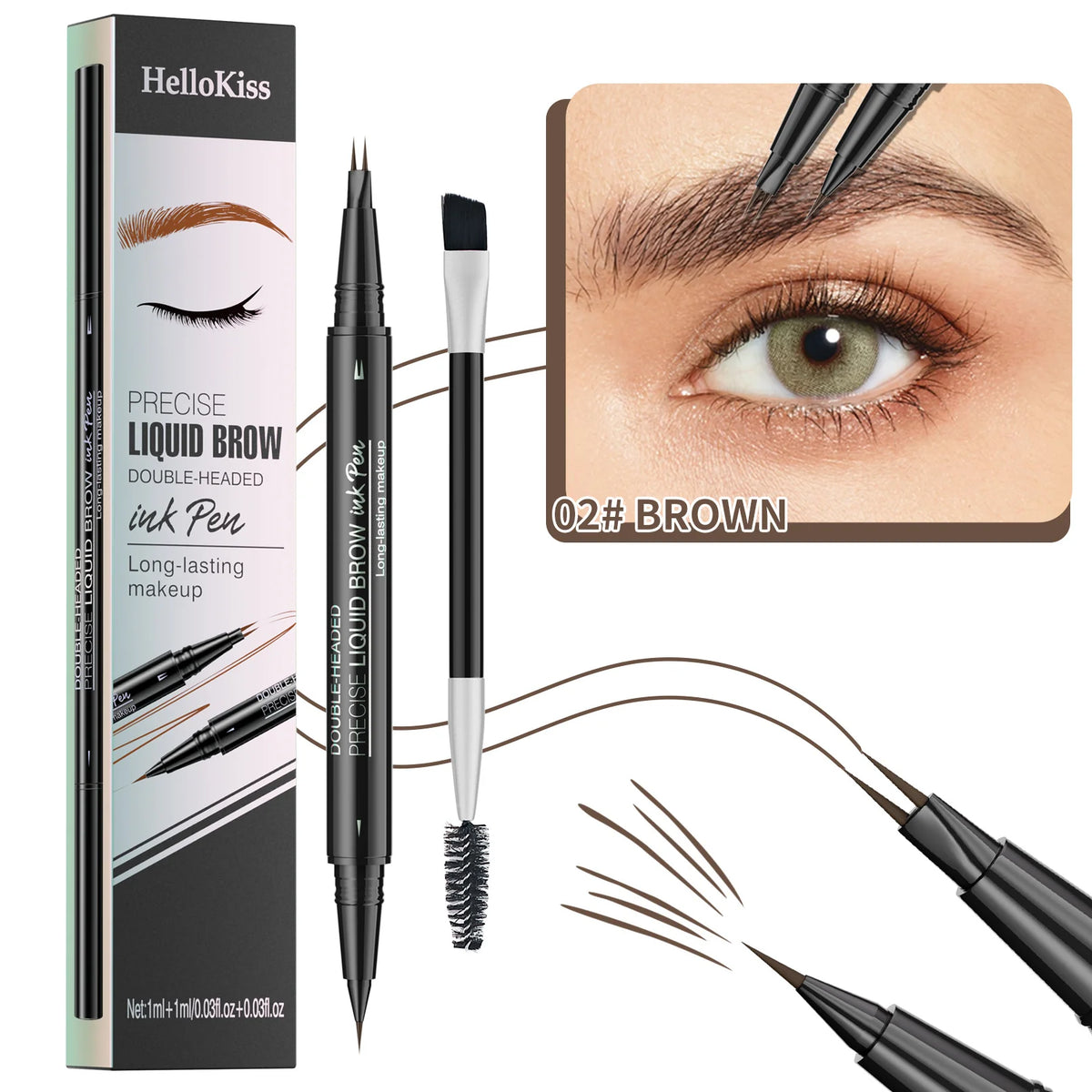 Microblading Eyebrow Pencil – 2-in-1 Dual-Ended Waterproof Brow Pen